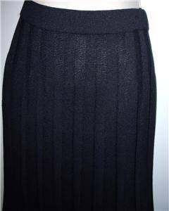 St John Basics Marie Gray Santana black ribbed knit skirt 2 XS  