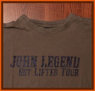 John Legend Get Lifted Tour Bold Logo Authentic Rock Concert Tan Large T Shirt  