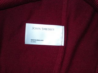 John Smedley Chiltern Polo Neck Merino Jumper Small Burgundy Made in England  