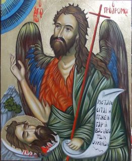 St John The Baptist byzantine art handpainted icons religious items  