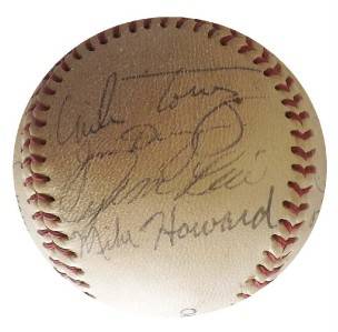 Red Sox Old Timers 16 SIGNED Baseball TED WILLIAMS DENNIS ECKERSLEY  