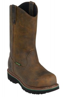 Mens John Deere Work Boots Waterproof Leather E W Brown JD4182  