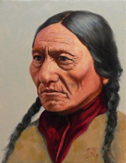 Original Western Art Sitting Bull Face Two Paintings One Price by John T Jones  