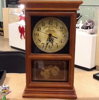 John Deere Wooden Tabletop Grandfather Clock  