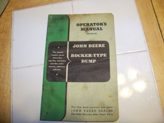 John Deere Rocker Type Dump Owners Operators Manual Corn Wagon  