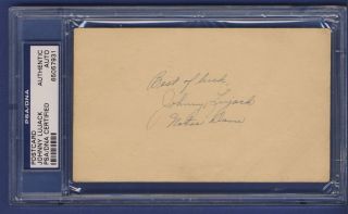 Johnny Lujack Auto Signed 3x5 1948 GPC Postcard PSA DNA  
