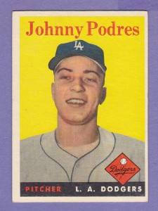 1958 Topps 120 Johnny Podres Dodgers Ex Clean  