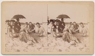 BROOKLYN SV Coney Island Beach Group JS Johnston 1880s RARE  