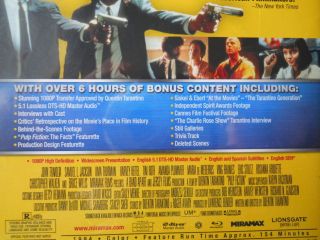 Pulp Fiction Blu Ray Disc 2011 An Iconic Film A Must Own SEALED  