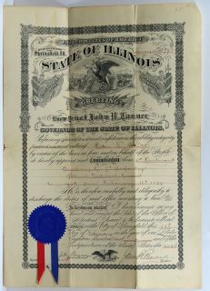 John Tanner Illinois Governor Document Signed  