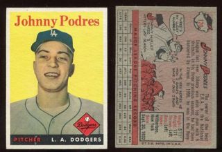1958 Topps 120 Johnny Podres EX NM AA 2700  