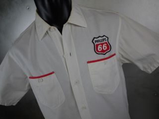 Mens 15 15 5 1950s VTG LEE Sanforized PHILLIPS 66 GAS STATION Uniform Shirt  