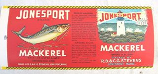 Vintage Jonesport Brand Makerel Can Label Never Used  