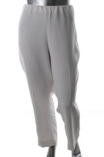 Jones New York NEW Ivory Solid Straight Leg Elastic Waist Dress Pants Plus 1X  