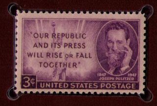 3 Cent U s Postage Stamp Joseph Pulitzer 1847 1947  