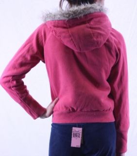M 10 12 Jonathan Stone Kids Faux Fur Trim Fleece Lined Hoodie Sweatshirt Pink  