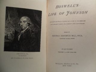 Complete 6 Volume Set of Boswells Life of Johnson Bigelow Brown c1900  