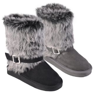 Journee Collection Kid's 'Huffy' Buckle Accent Faux Fur Boots  