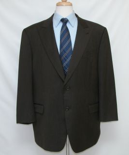 $795 Joseph Abboud 46R 46 Super 100's Wool Suit Dark Brown Color   