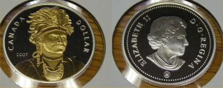 2007 Gold Plated Thayendanegea Joseph Brant Silver 1 00 Dollar Proof  