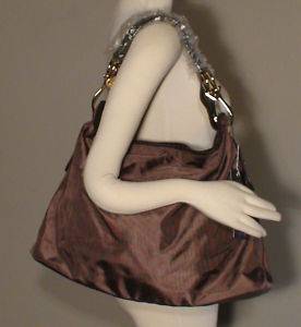 JPK 75 Paris Dark Taupe Brown Nylon Large Sasha Hobo Bag Leather Retail $247  