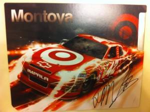 Autographed biography card from Colombian NASCAR driver Juan Pablo Montoya  