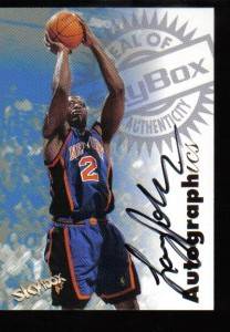 1997 98 Skybox Autographics Larry Johnson Signed Card  