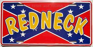 Redneck Rebel Flag License Plate Wild Country Boy Sign  