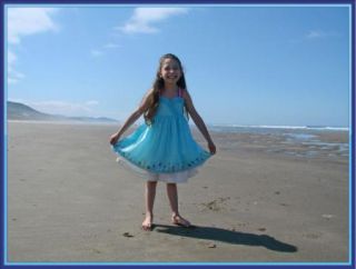 Little Joules Frill Seekers Light House Dress Sky Blue Ruffle Beach Portrait 7  