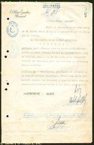 Juan D Peron Document Signed  