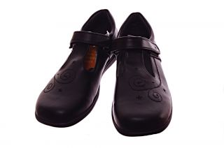Girls School Uniform Shoes Black Genuine Leather Non Marking Sole Size 7 New  