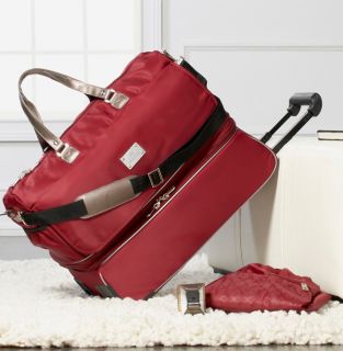 Joy Mangano Clothes It All Travelease Carry on Luggage "Burgundy" Wheeled Duffle  