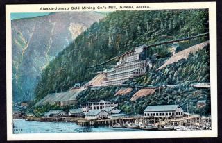 Juneau Alaska Gold Mining Co 1920s Postcard