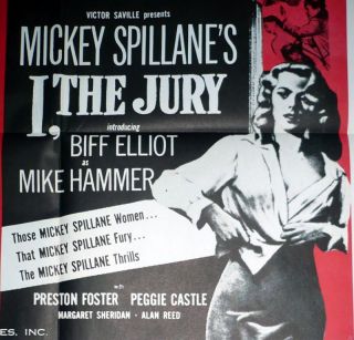The Jury Original 50s Bad Girl Poster Mickey Spillane Peggie Castle