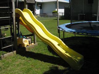 Yellow Wave Slide for Swingset Jungle Gym Fort Tree House Used