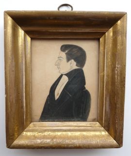 Antique 19th Justus Dalee Profile Portrait Miniature Painting American
