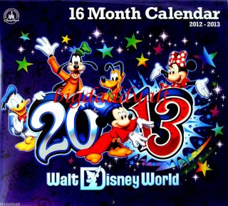 DISNEY WORLD 2012   2013 ATTRACTION Mickey & Gang CALENDAR 16 Months