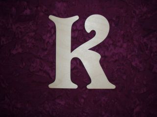 Unfinished Wood Letter K Wooden Letter Cut Out 6 inch Tall