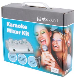HOME KARAOKE SYSTEM DUAL MICROPHONE MIXER KIT FOR YOUR DVD CD PLAYER