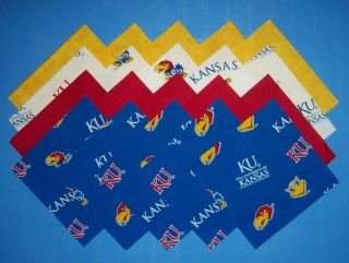 University of Kansas Jayhawk Fabric Squares Quilt We Die Cut 4 U