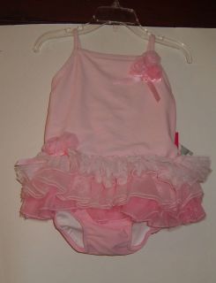 Kate Mack Pink Skirted Swim Suit Size 2T New