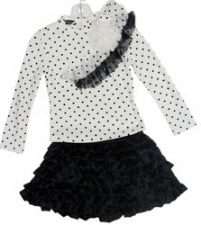 Biscotti Kate Mack CEst Magnifique Polka Dot Tee with Black Ruffled