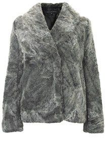 French Connection skating kate long sleeve jacket fur coat size 10 OR