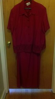 Karis Korner Red Sleeveless Dress with Matching Jacket Size 26