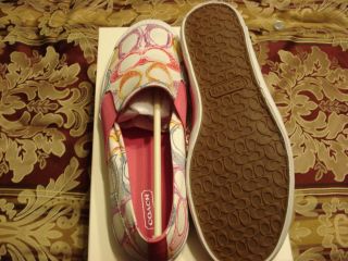 COACH Kaycee Sneaker Poppy 16CM Poppy Dream Slip On Womens Shoes New