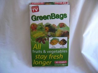 20x Green Bags New Keep Fruits VEG Fresh Longer
