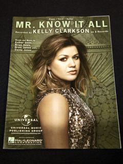 GF Grammy Kelly Clarkson Signed Mr Know It All Sheet Music