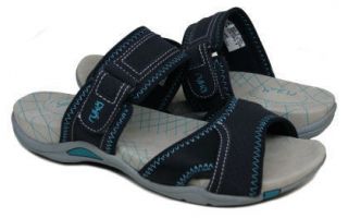 Womens Kelly Ripa Ryka Navy True Teal Slide Sandal Medium Width Size 6