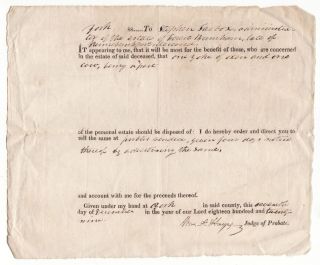 1829 Probate Document KENNEBUNKPORT MAINE License to sell 1 Yoke of