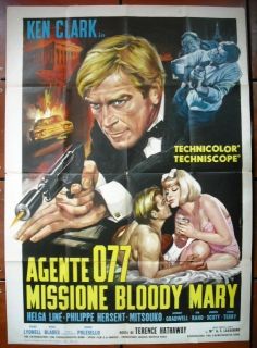 Agente 077 Missione Bloody Mary Ken Clark Italian 2F Movie Poster 60s